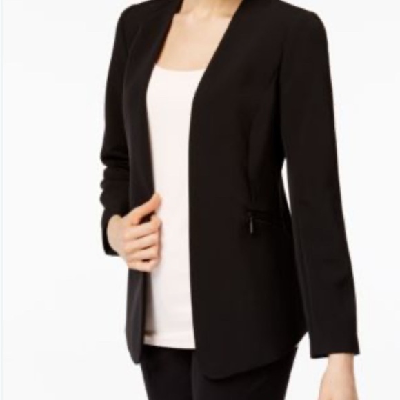 ❤️Vince Camuto Open-Front Collarless Blazer - Black - Size 10 - Picture 1 of 8